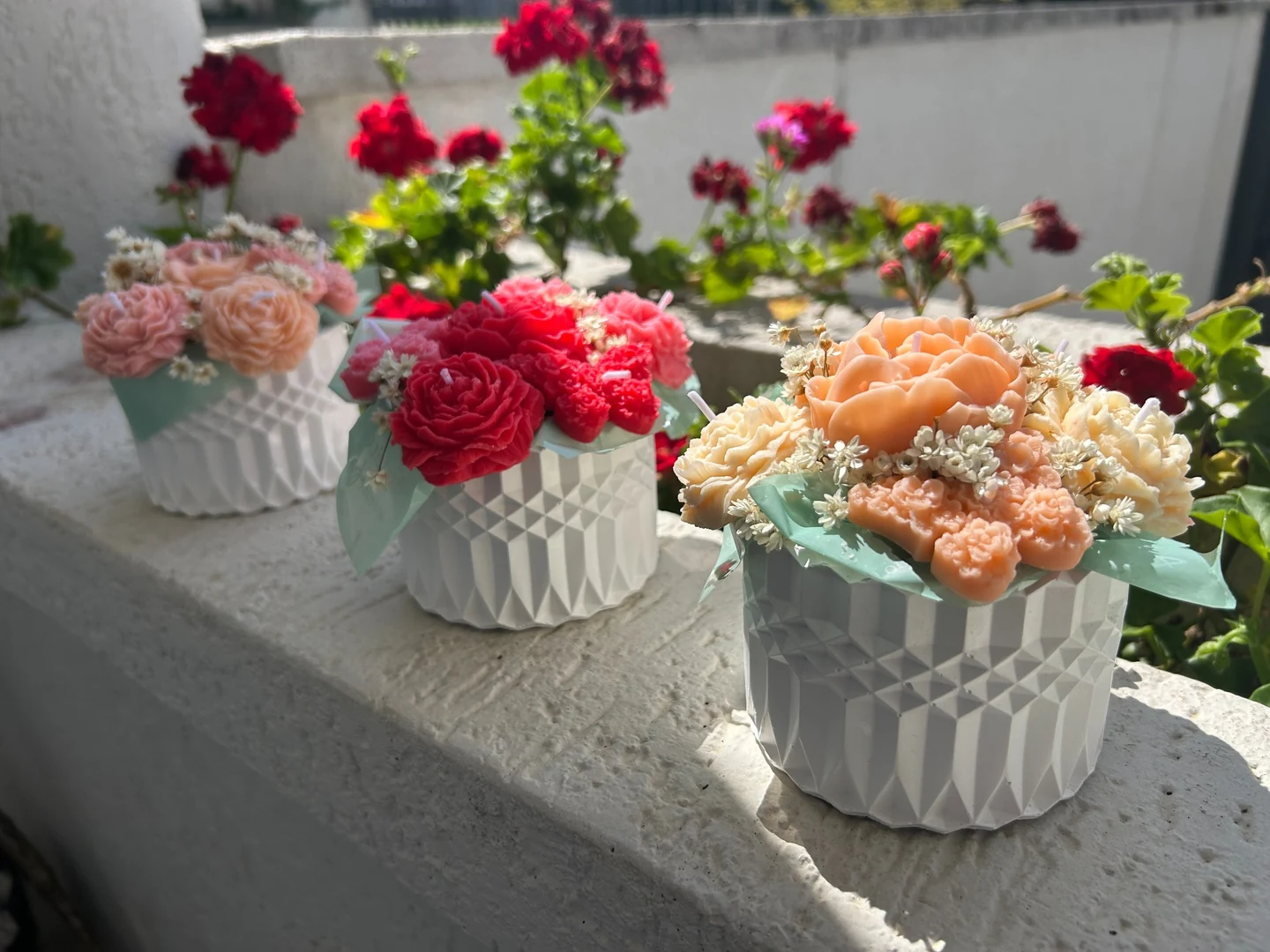 Vaso de gesso floral